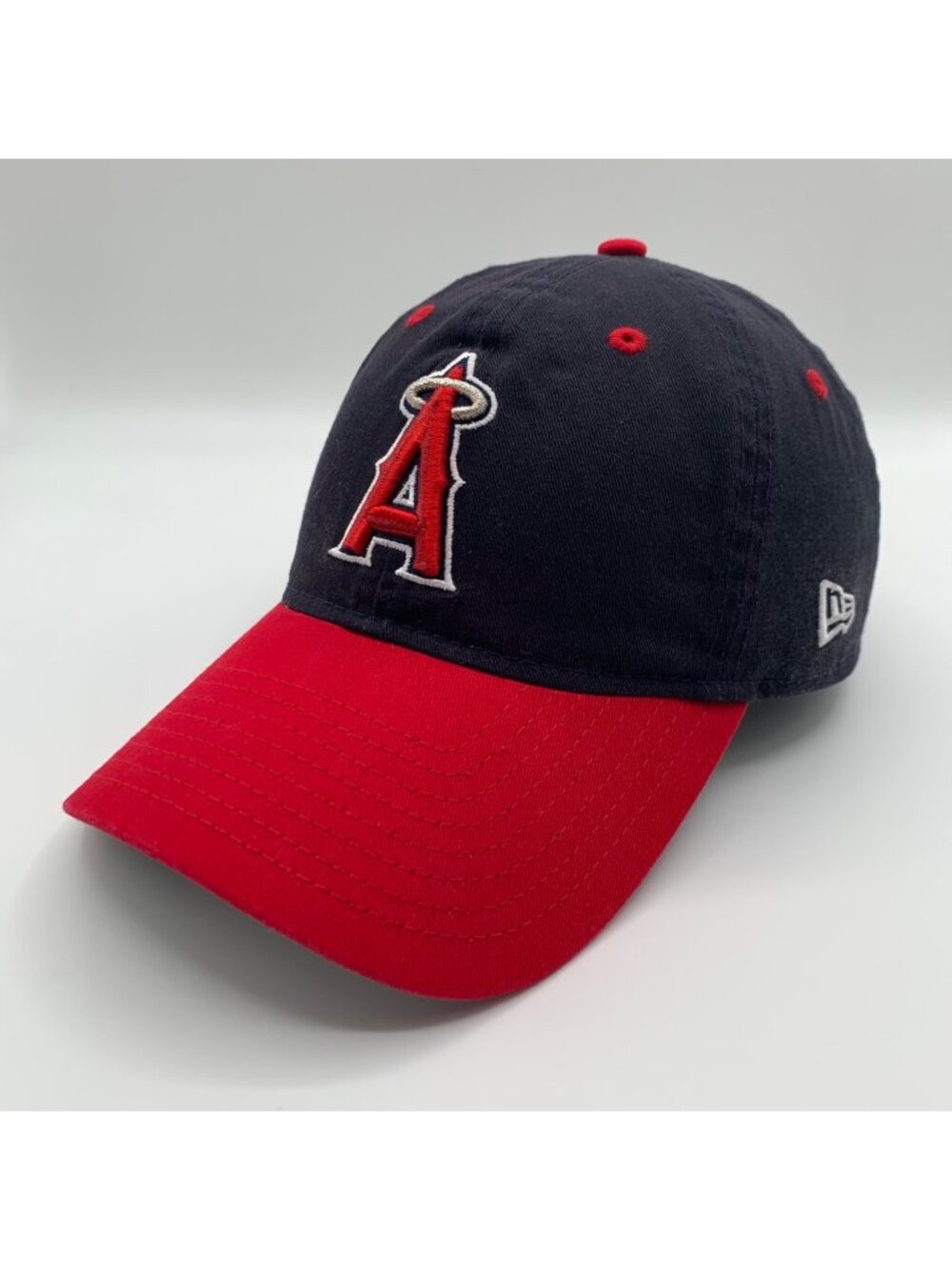 Los Angeles Angels MLB Navy Blue Red New Era 9Twenty Relaxed Fit Strapback Hat
